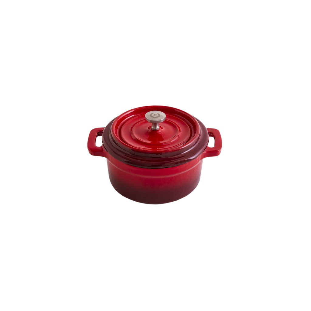Erminda® Mini Olla Hierro Esmaltado Ø 10 H5 Rojo Velvet