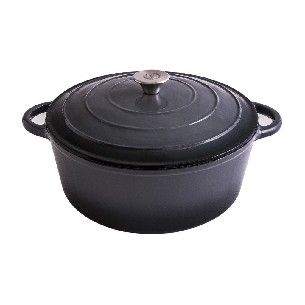 Erminda® Olla Hierro Esmaltado Ø 28 H13 Gris Marino