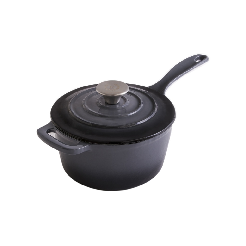 Erminda® Olla Salsera Hierro Esmaltado Ø 19.5 H9.6 Gris Marino