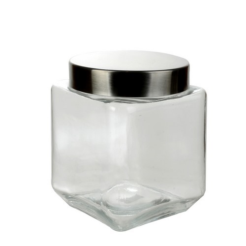Frasco Cuadrado 11X11X14.5Cm Tapa Acero Inox