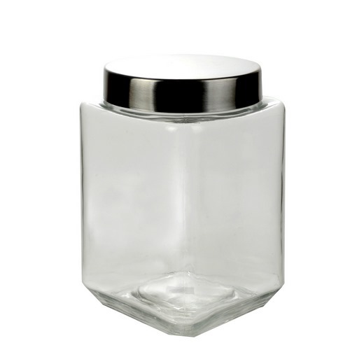 Frasco Cuadrado 11X11X18.5Cm  Tapa Acero Inox