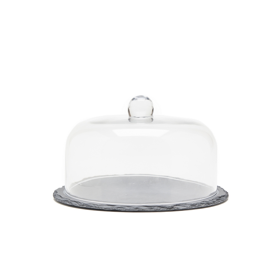 Nonfork® - Campana De Vidro Con Plato De Laja Ø 22 X 14 H (Plato Ø 25,5)