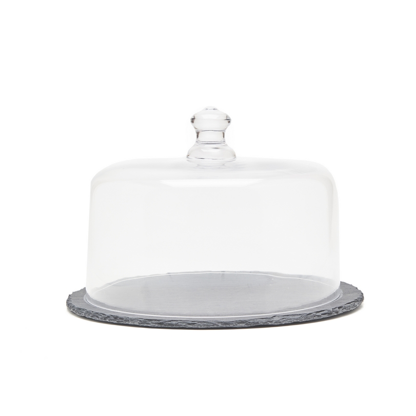 Nonfork® - Campana De Vidro Con Plato De Laja Ø 24 X 16 H (Plato Ø 28)