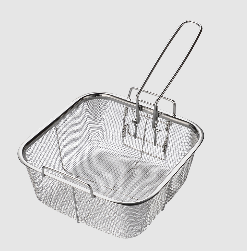 Nonfork® - Canasto Freidor 20X20X8.4Cm Mango Rebatible Ss304