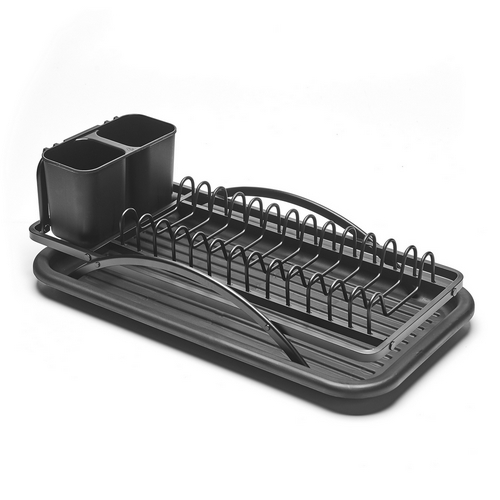 Nonfork® - Escurridor De Platos Aluminio Negro 45.5 X 19.7 X 12 H
