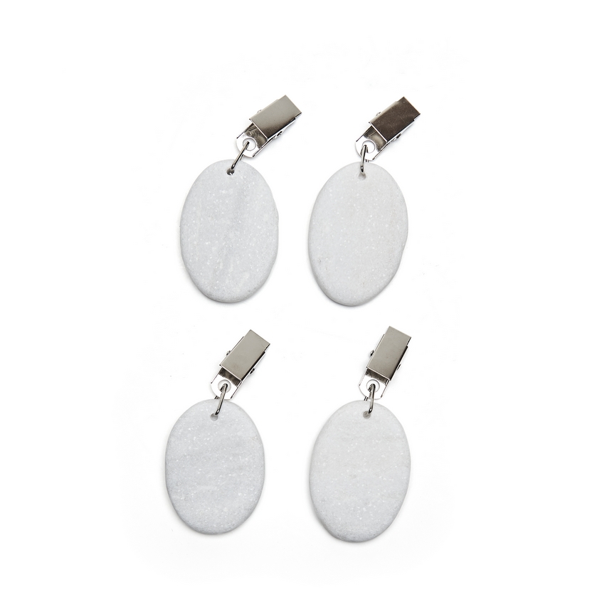 Nonfork® - Pesas Para Mantel Piedras Blancas (Set 4) 6 X 4 X 1