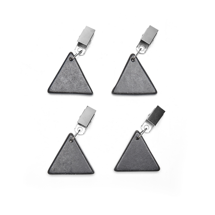 Nonfork® - Pesas Para Mantel Triangulos Negros (Set 4) 4 X 4 X 1