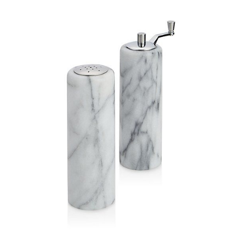 Nonfork® - Set Molinillo De Pimienta Y Salero De Marmol Carrara Ø 5.6 X 15Cm