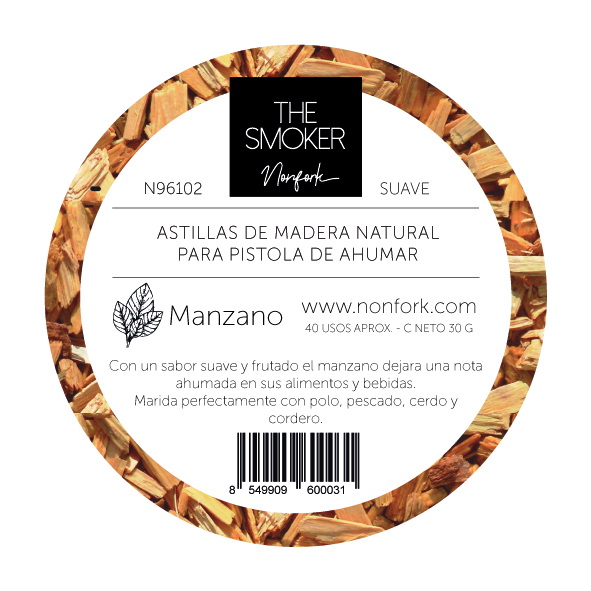 Nonfork® - The Smoker - Astillas Para Ahumador Manzano Round Pack 30 G
