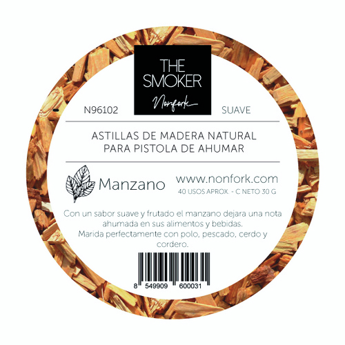 Nonfork® - The Smoker - Astillas Para Ahumador Manzano Round Pack 30 G