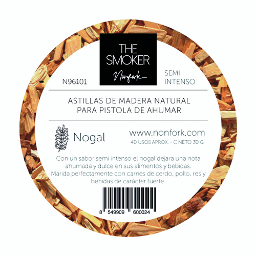 Nonfork® - The Smoker - Astillas Para Ahumador Nogal Round Pack  30 G