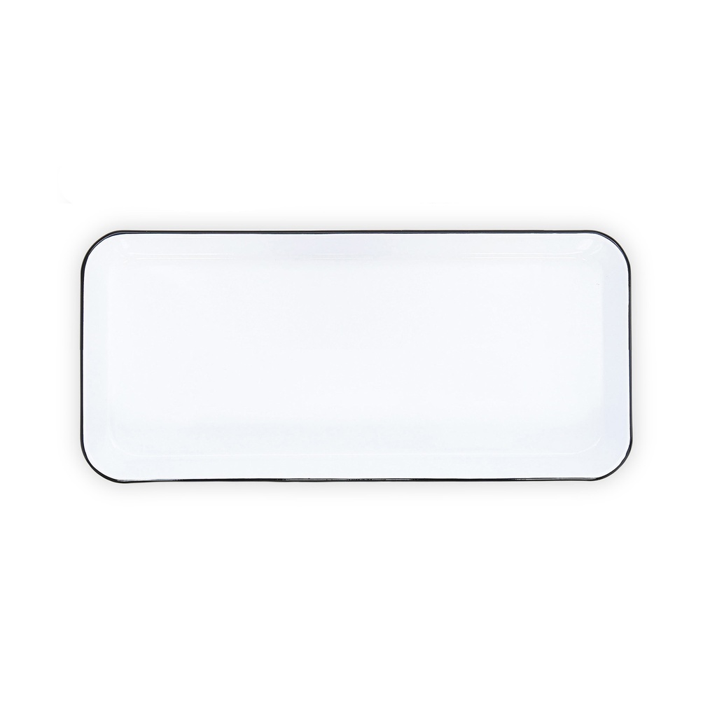 Nonfork® Enamelware - Bandeja Rect Enlozada Borde Negro 35 X 12.7 X 2H Cm