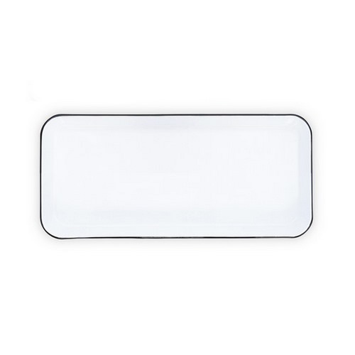Nonfork® Enamelware - Bandeja Rect Enlozada Borde Negro 35 X 12.7 X 2H Cm