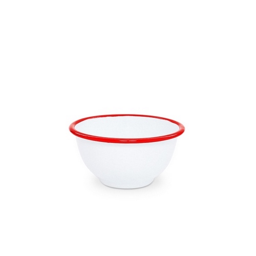 Nonfork® Enamelware - Bowl Enlozado Borde Rojo 14 X 7 Cm