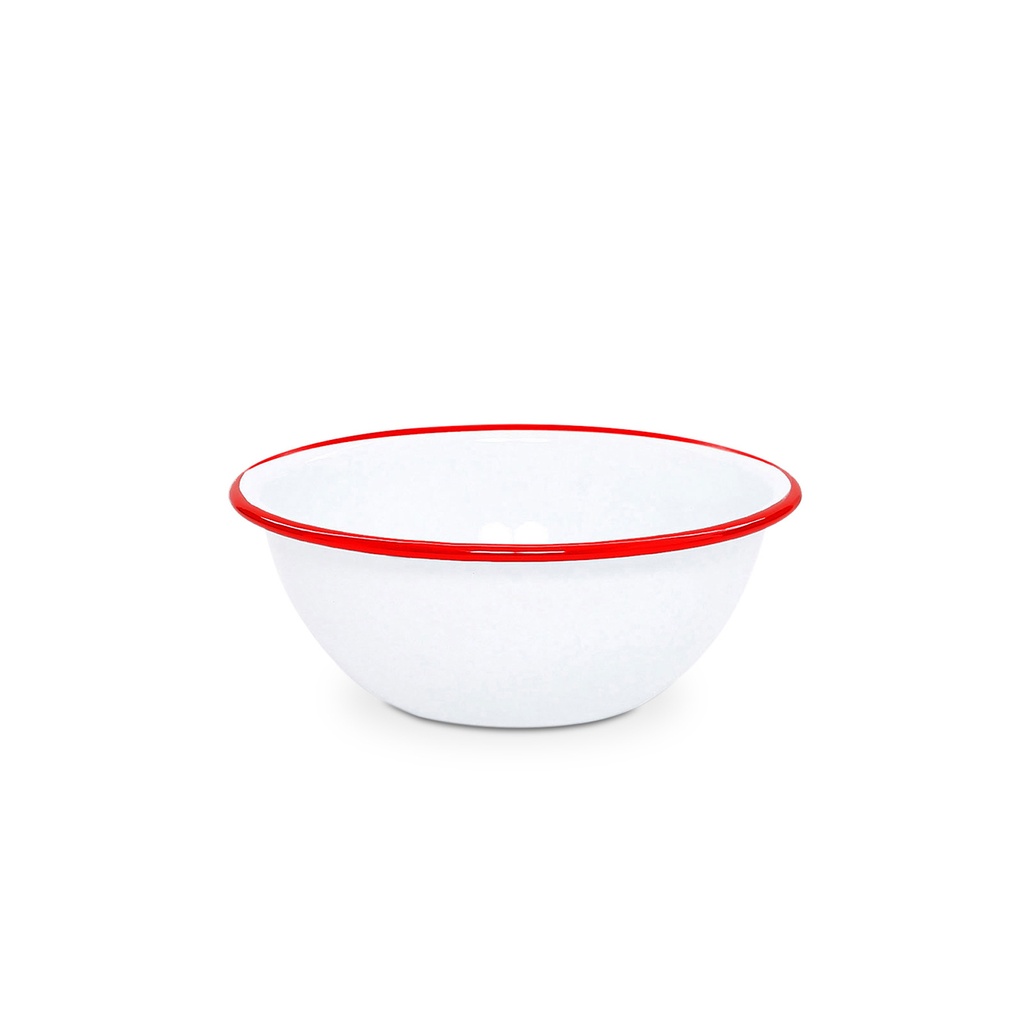 Nonfork® Enamelware - Bowl Enlozado Borde Rojo 18 X 8 Cm