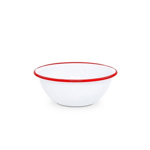 Nonfork® Enamelware - Bowl Enlozado Borde Rojo 18 X 8 Cm