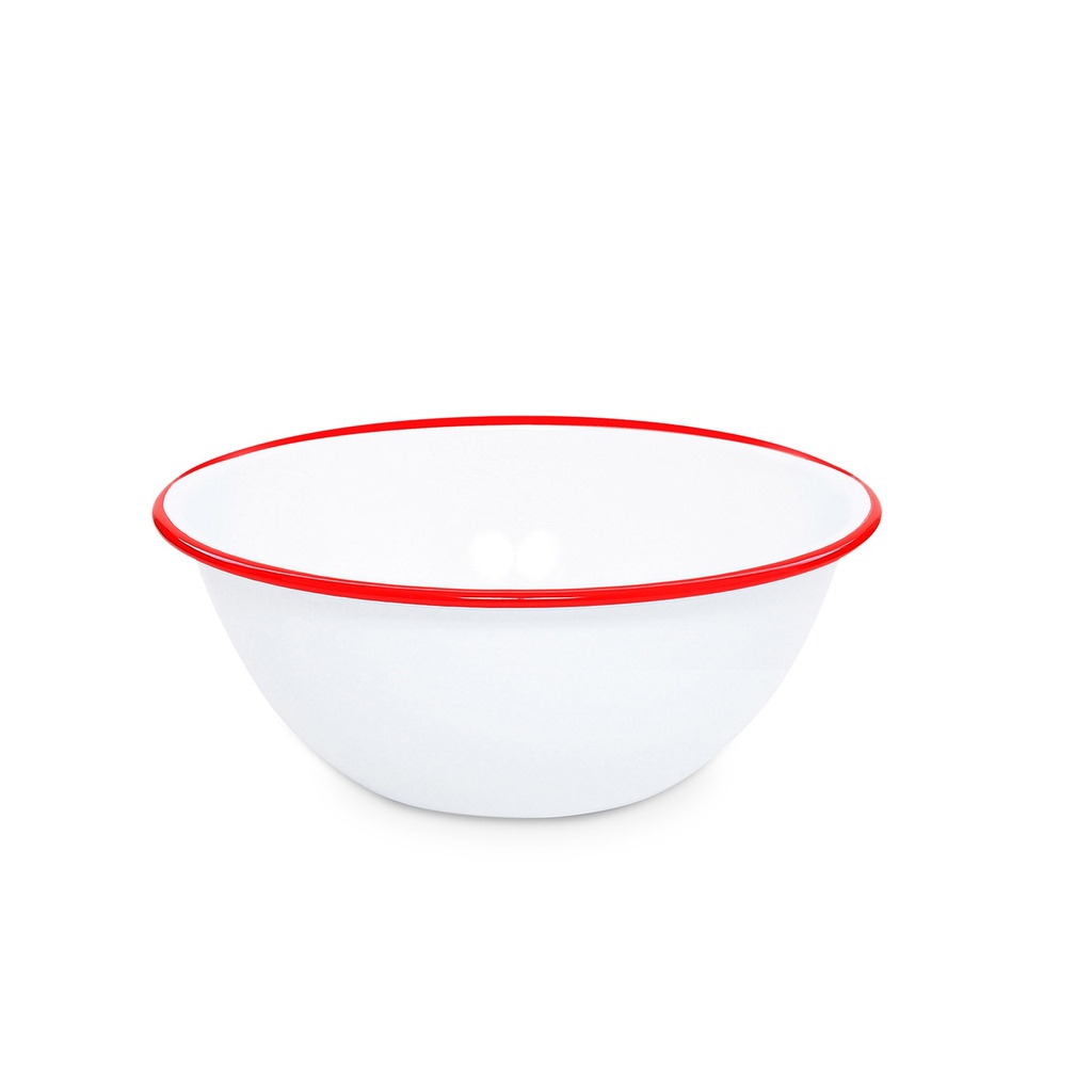 Nonfork® Enamelware - Bowl Enlozado Borde Rojo 20 X 9 Cm