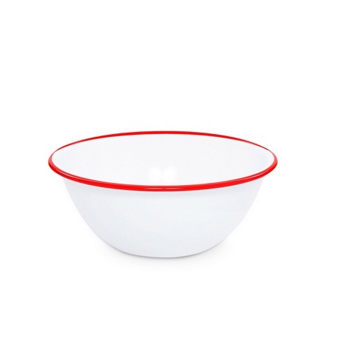 Nonfork® Enamelware - Bowl Enlozado Borde Rojo 20 X 9 Cm