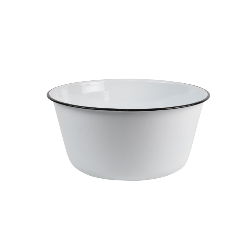 Nonfork® Enamelware - Bowl Recto Enlozado Borde Negro 16 X 8 Cm