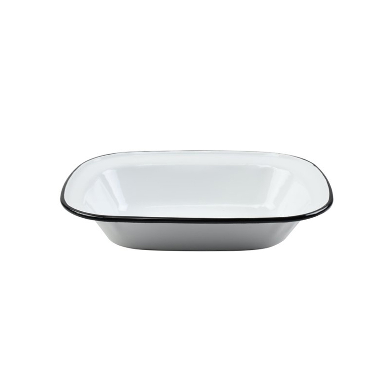 Nonfork® Enamelware - Fuente Pie Dish Enlozada Borde Negro 22 X 17 X 4.7 Cm