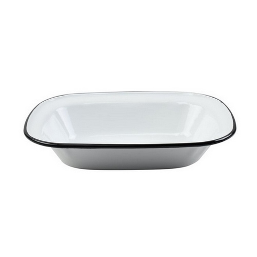 Nonfork® Enamelware - Fuente Pie Dish Enlozada Borde Negro 22 X 17 X 4.7 Cm