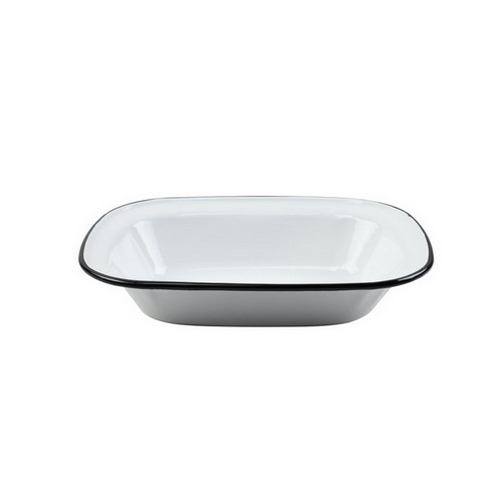 Nonfork® Enamelware - Fuente Pie Dish Enlozada Borde Negro 26 X 19 X 5.5 Cm