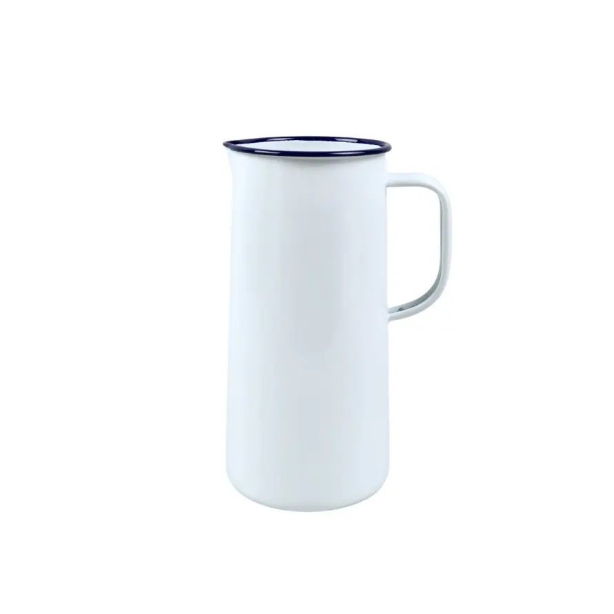 Nonfork® Enamelware - Jarra Enlozada Borde Negro 1 L 14 X 19 X 22.5H Cm