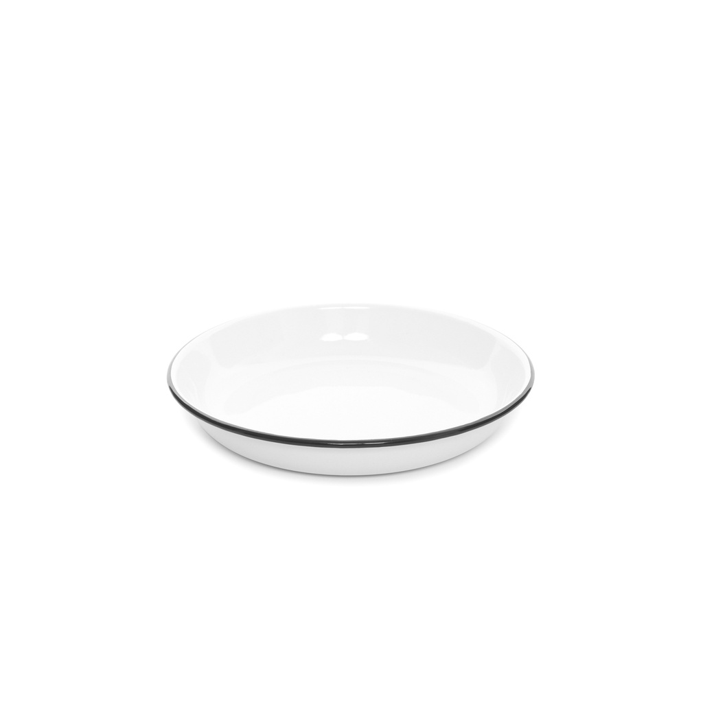 Nonfork® Enamelware - Plato Hondo Recto Enlozado Borde Negro 18 Cm