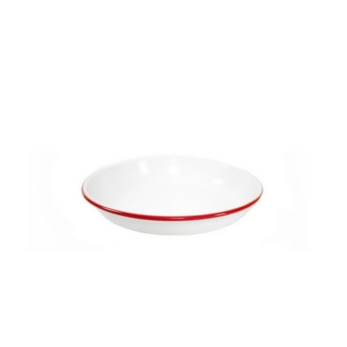 Nonfork® Enamelware - Plato Hondo Recto Enlozado Borde Rojo 18 Cm