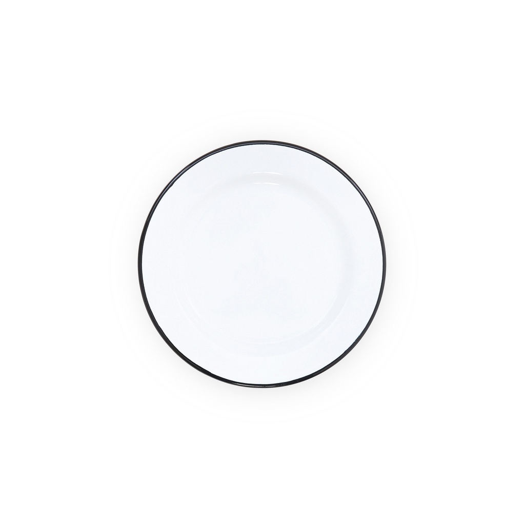 Nonfork® Enamelware - Plato Playo Enlozado Borde Negro 18 Cm