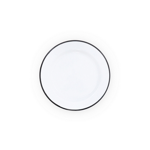 Nonfork® Enamelware - Plato Playo Enlozado Borde Negro 18 Cm