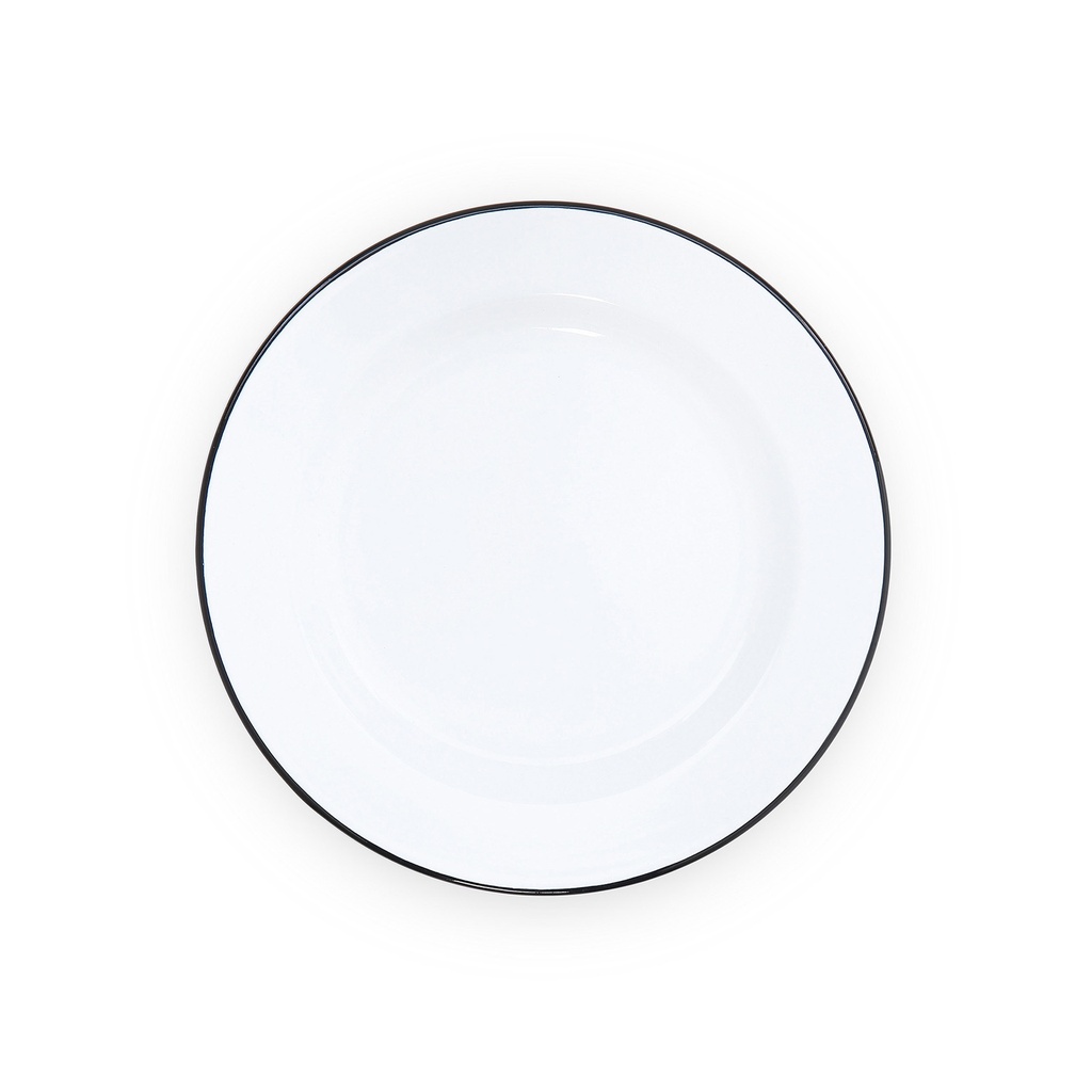 Nonfork® Enamelware - Plato Playo Enlozado Borde Negro 25.5 Cm