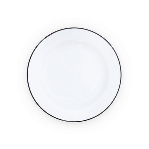 Nonfork® Enamelware - Plato Playo Enlozado Borde Negro 25.5 Cm