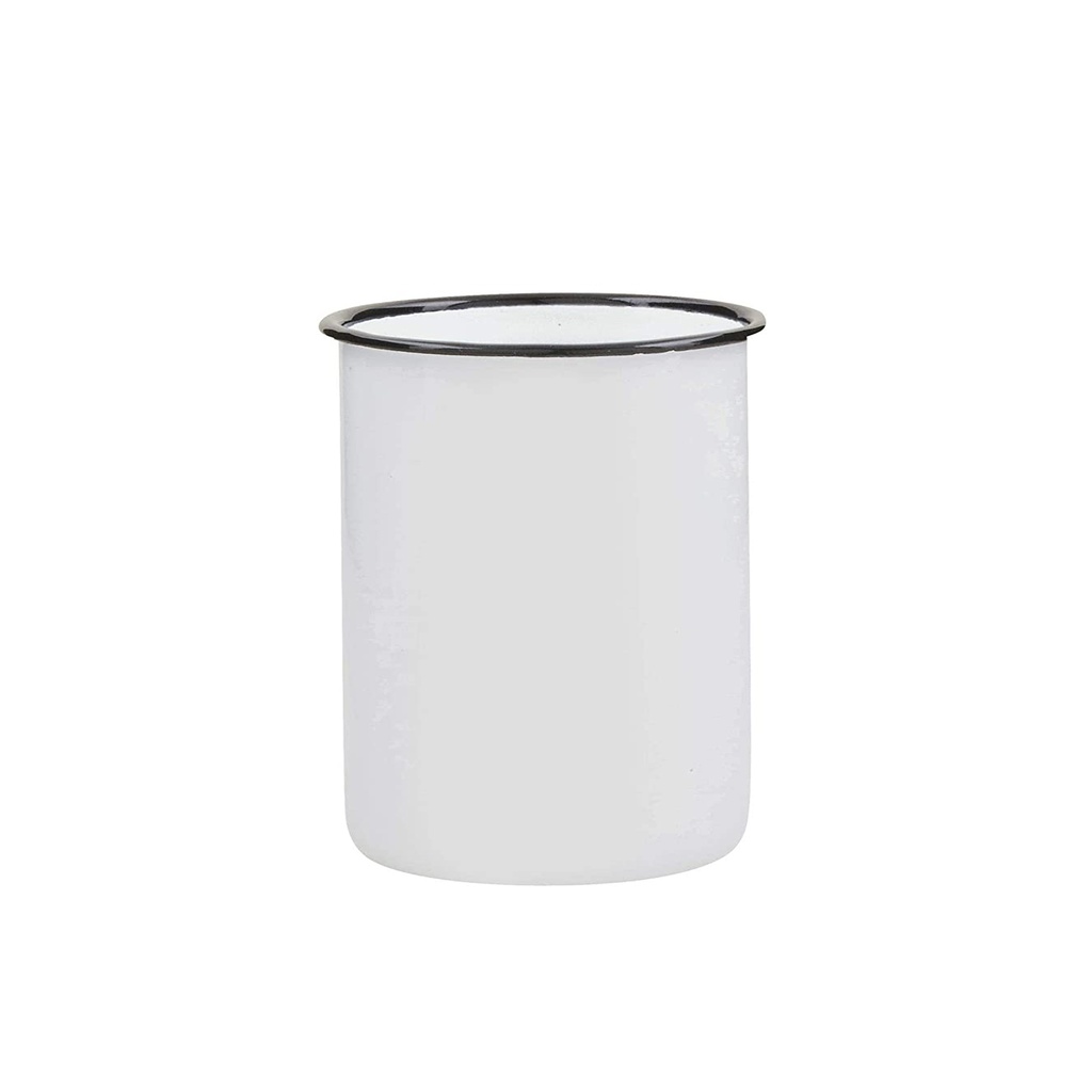 Nonfork® Enamelware - Porta Utensillios Enlozado Borde Nero 14 X 15.5H Cm