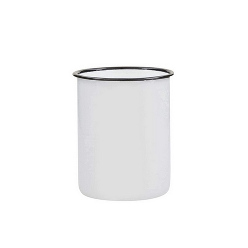 Nonfork® Enamelware - Porta Utensillios Enlozado Borde Nero 14 X 15.5H Cm