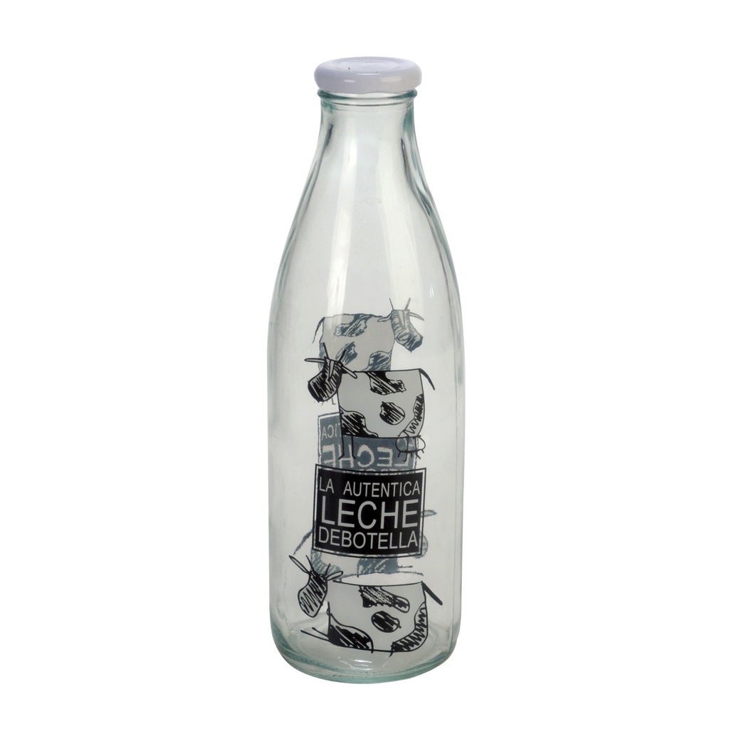 Botella Leche Boca Ancha Decorada
