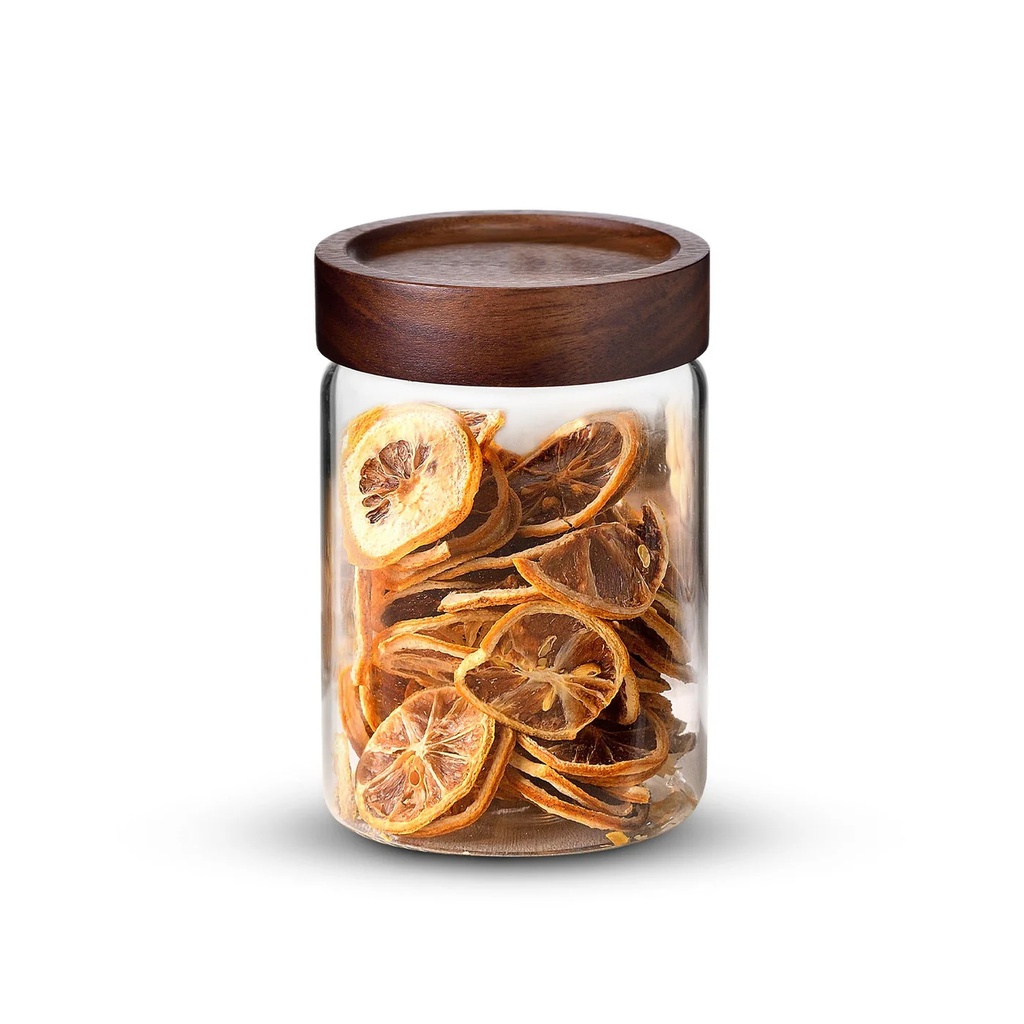 Nonfork® - Frasco Exquis Borosilicato Tapa Madera 900 Ml  10X10X15