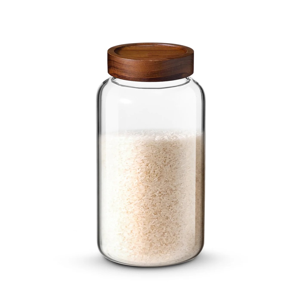 Nonfork® - Frasco Exquis Borosilicato Tapa Madera 2400 Ml  13X13X24