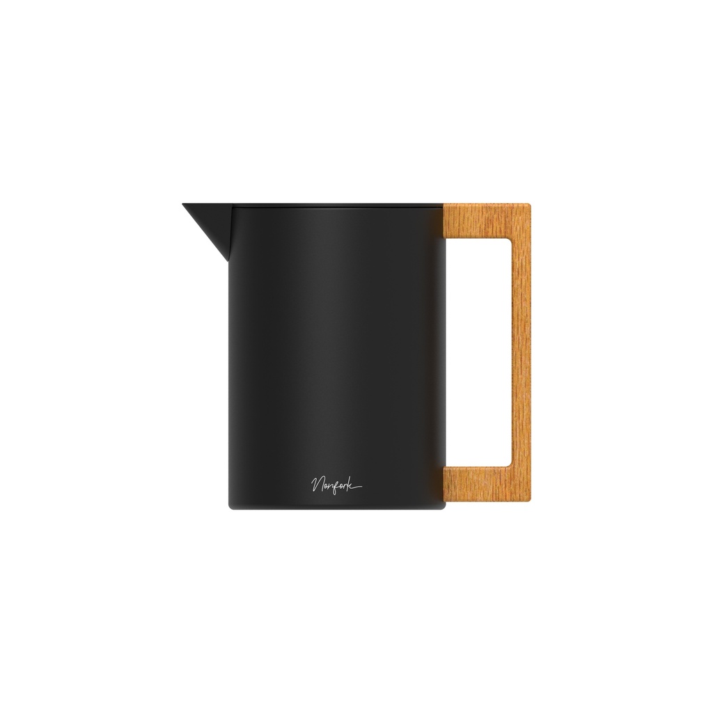 Nonfork® - Jarra Termica Hadid 0.6L Negra / Madera  - Acero Inoxidable