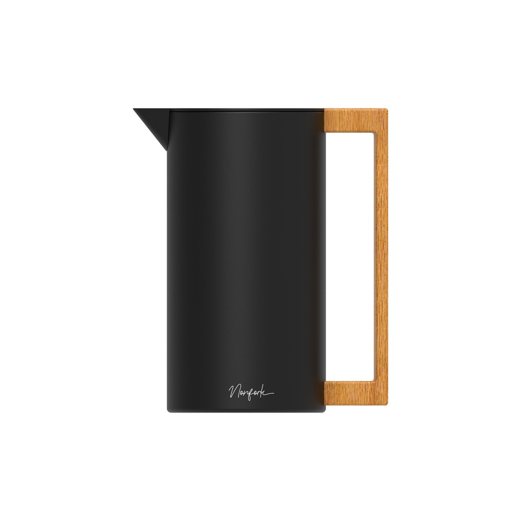 Nonfork® - Jarra Termica Hadid 1L Negra / Madera  - Acero Inoxidable