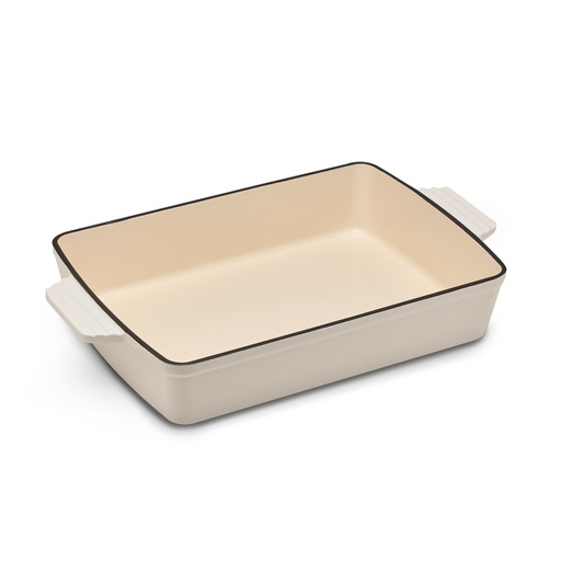 [E89001BD] Erminda® Fuente Rectangular Hierro Esmaltado 39X23X6 Blanco