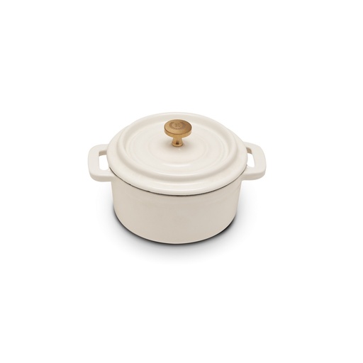 [E90001BD] Erminda® Mini Olla Hierro Esmaltado Ø 10 H5 Blanco