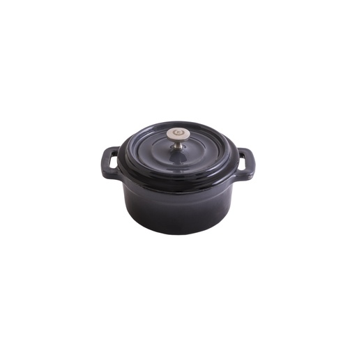 [E90001G] Erminda® Mini Olla Hierro Esmaltado Ø 10 H5 Gris Marino