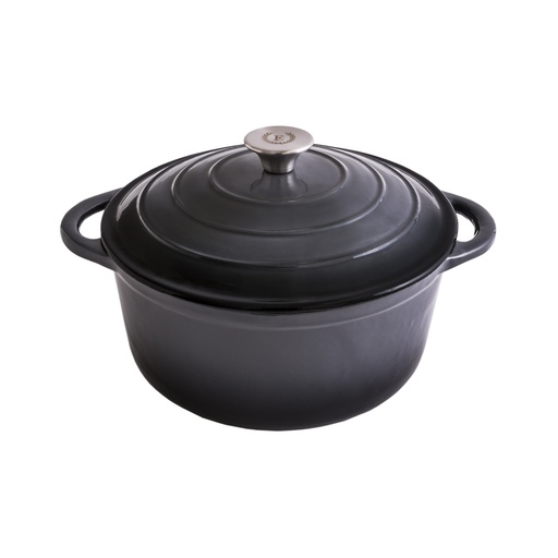 [E84001G] Erminda® Olla Hierro Esmaltado Ø 26 H12 Gris Marino