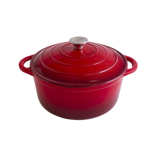 [E84001R] Erminda® Olla Hierro Esmaltado Ø 26 H12 Rojo Velvet