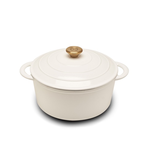 [E85001BD] Erminda® Olla Hierro Esmaltado Ø 28 H13 Blanco