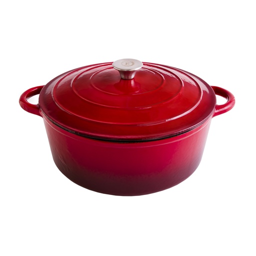 [E85001R] Erminda® Olla Hierro Esmaltado Ø 28 H13 Rojo Velvet