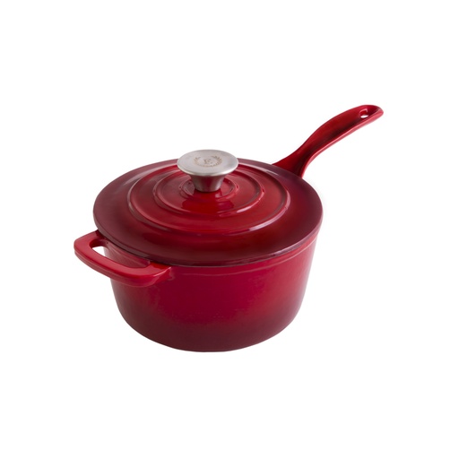 [E87001R] Erminda® Olla Salsera Hierro Esmaltado Ø 19.5 H9.6 Rojo Velvet