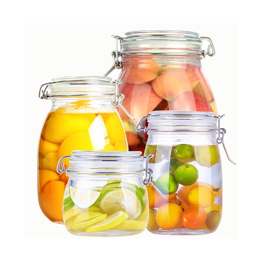 [AX86651000] Kitchen Collection® - Frasco Vidrio Hermetico Botero 1000 Ml - 11X15.5 Cm