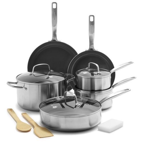 [CC005353-001] Greenpan® - Chatham Stainless - Set De 10 Piezas Ceramico - Acero Inoxidable